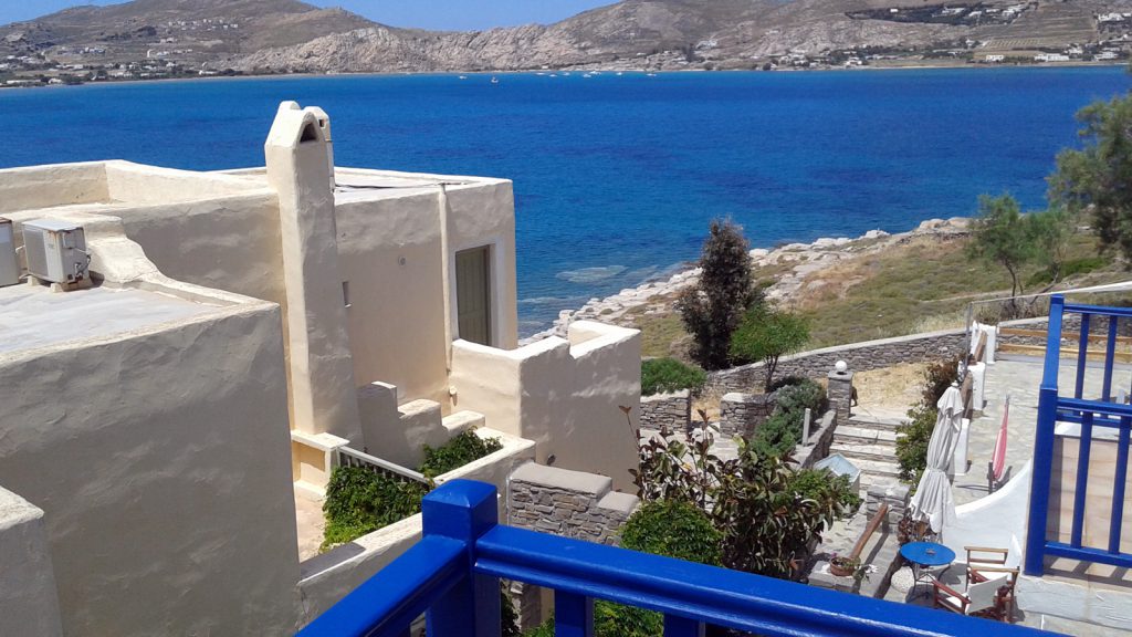 View of the bay of Naousa, Votsalo apartments Naousa, Paros