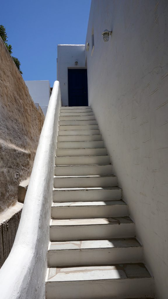 Stairway to the 2nd floor, Votsalo apartments Naousa, Paros